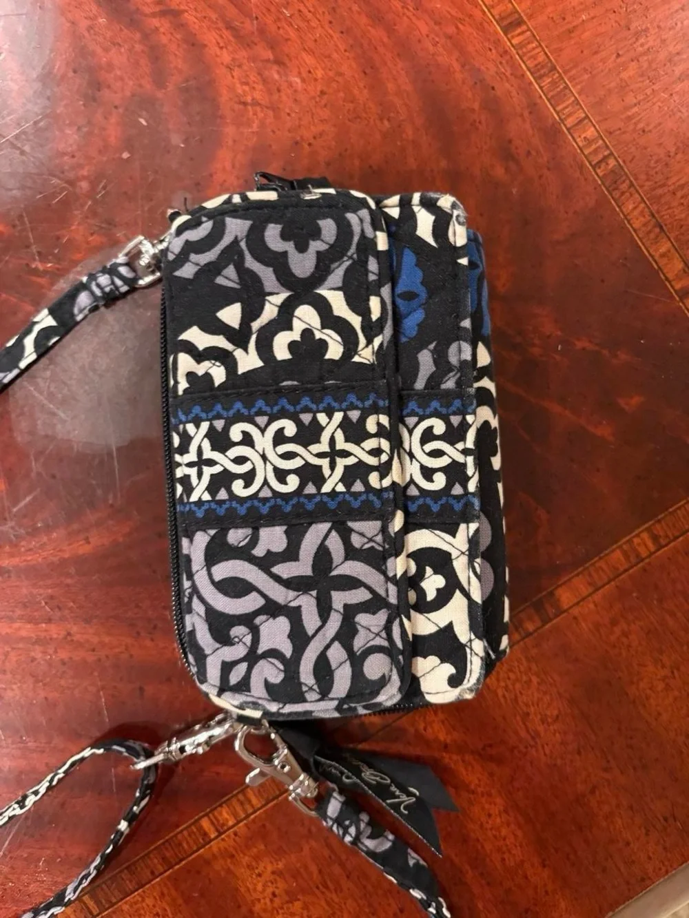Vera Bradley All In One Crossbody Convertible Wristlet Wallet Canterbury Cobalt